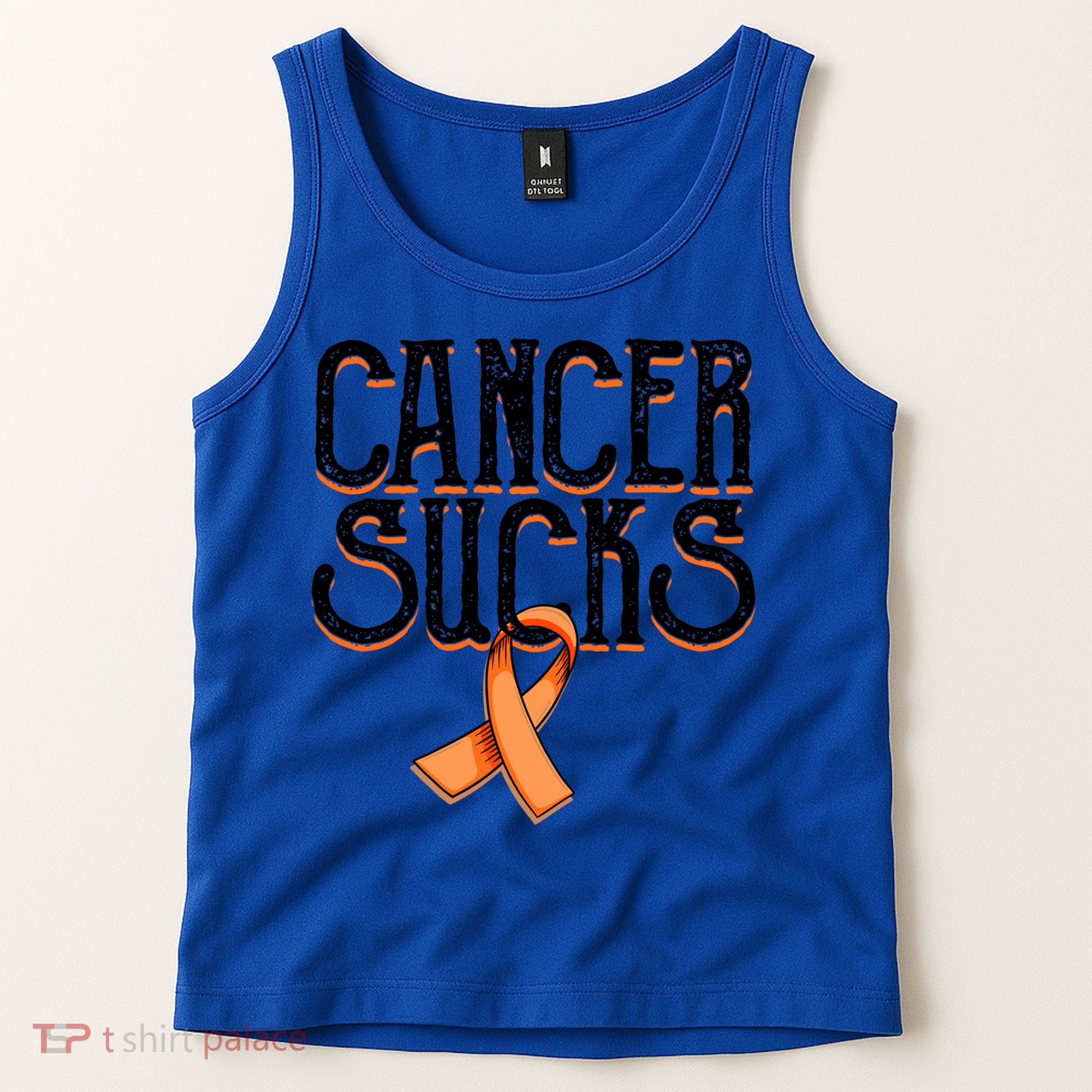 Cancer Sucks Orange Ribbon Kidney Cancer Leukemia Awareness Funny Gift Tank Top
