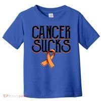 Cancer Sucks Orange Ribbon Kidney Cancer Leukemia Awareness Funny Gift Toddler T-Shirt thumb 0