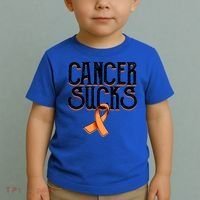 Cancer Sucks Orange Ribbon Kidney Cancer Leukemia Awareness Funny Gift Toddler T-Shirt thumb 2