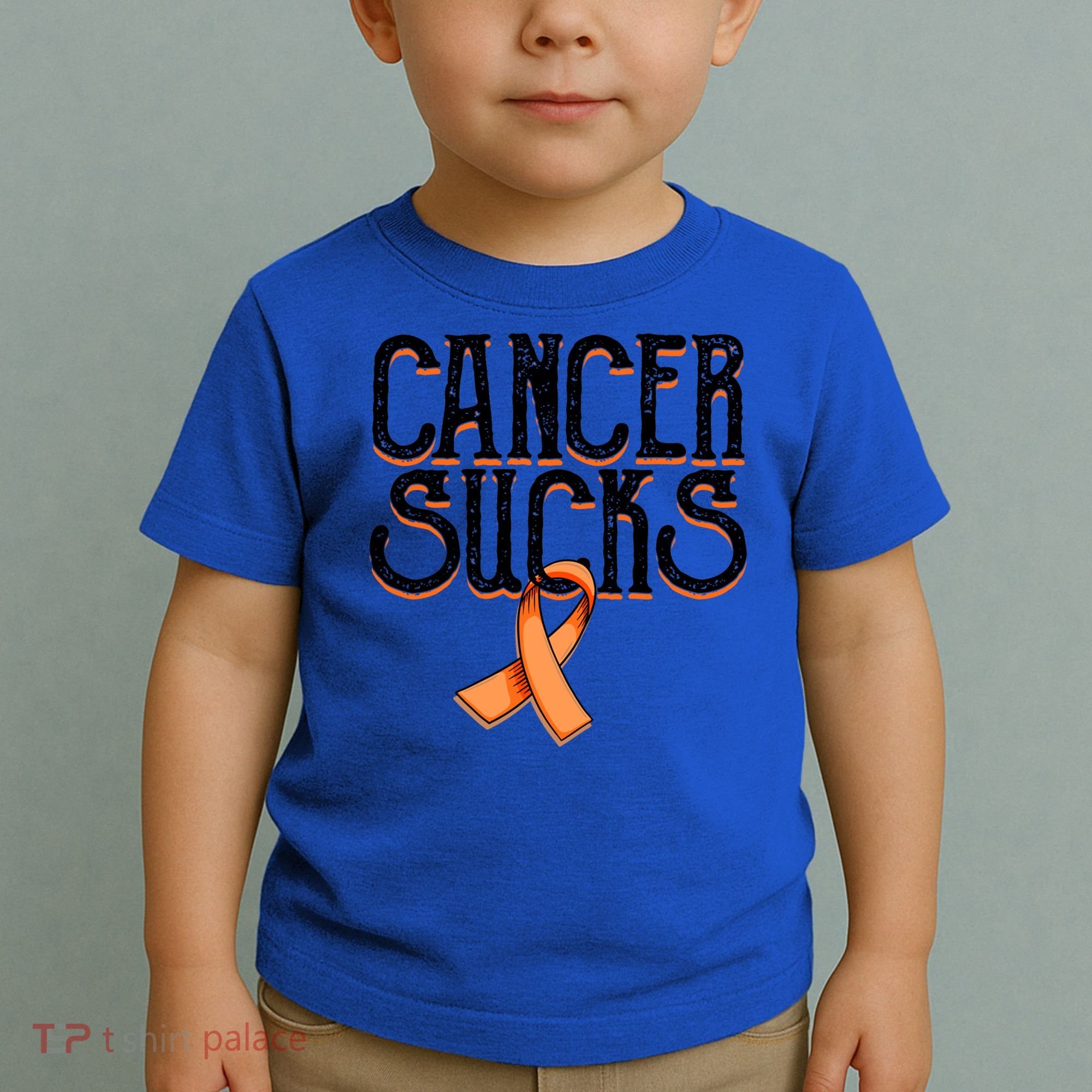 Cancer Sucks Orange Ribbon Kidney Cancer Leukemia Awareness Funny Gift Toddler T-Shirt