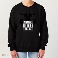 Cool Straight Outta Texas Long Horn Bull Women's Sweatshirt thumb 0