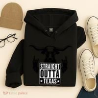 Cool Straight Outta Texas Long Horn Bull Hoodie thumb 4