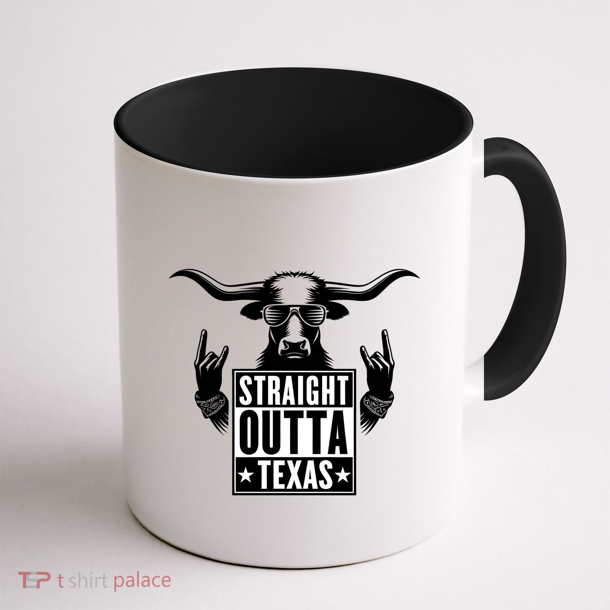 Cool Straight Outta Texas Long Horn Bull Coffee Mug