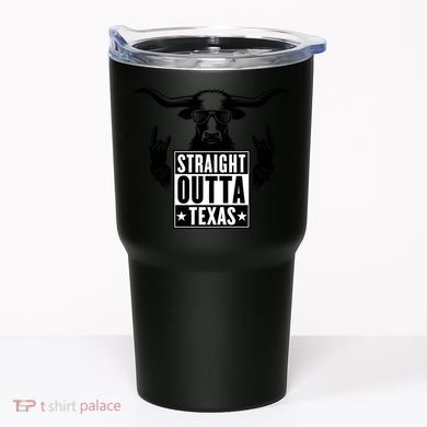 Cool Straight Outta Texas Long Horn Bull Tumbler