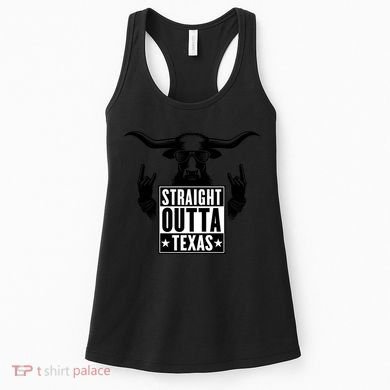 Cool Straight Outta Texas Long Horn Bull Women's Tank Top
