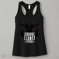 Cool Straight Outta Texas Long Horn Bull Women's Tank Top thumb 3