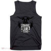 Cool Straight Outta Texas Long Horn Bull Tank Top thumb 0