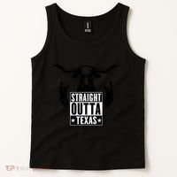 Cool Straight Outta Texas Long Horn Bull Tank Top thumb 2