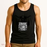 Cool Straight Outta Texas Long Horn Bull Tank Top thumb 3