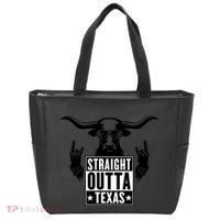 Cool Straight Outta Texas Long Horn Bull Tote Bag thumb 0