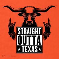 Cool Straight Outta Texas Long Horn Bull Long Sleeve Shirt thumb 2