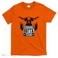 Cool Straight Outta Texas Long Horn Bull T-Shirt thumb 0