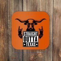 Cool Straight Outta Texas Long Horn Bull Coaster thumb 0