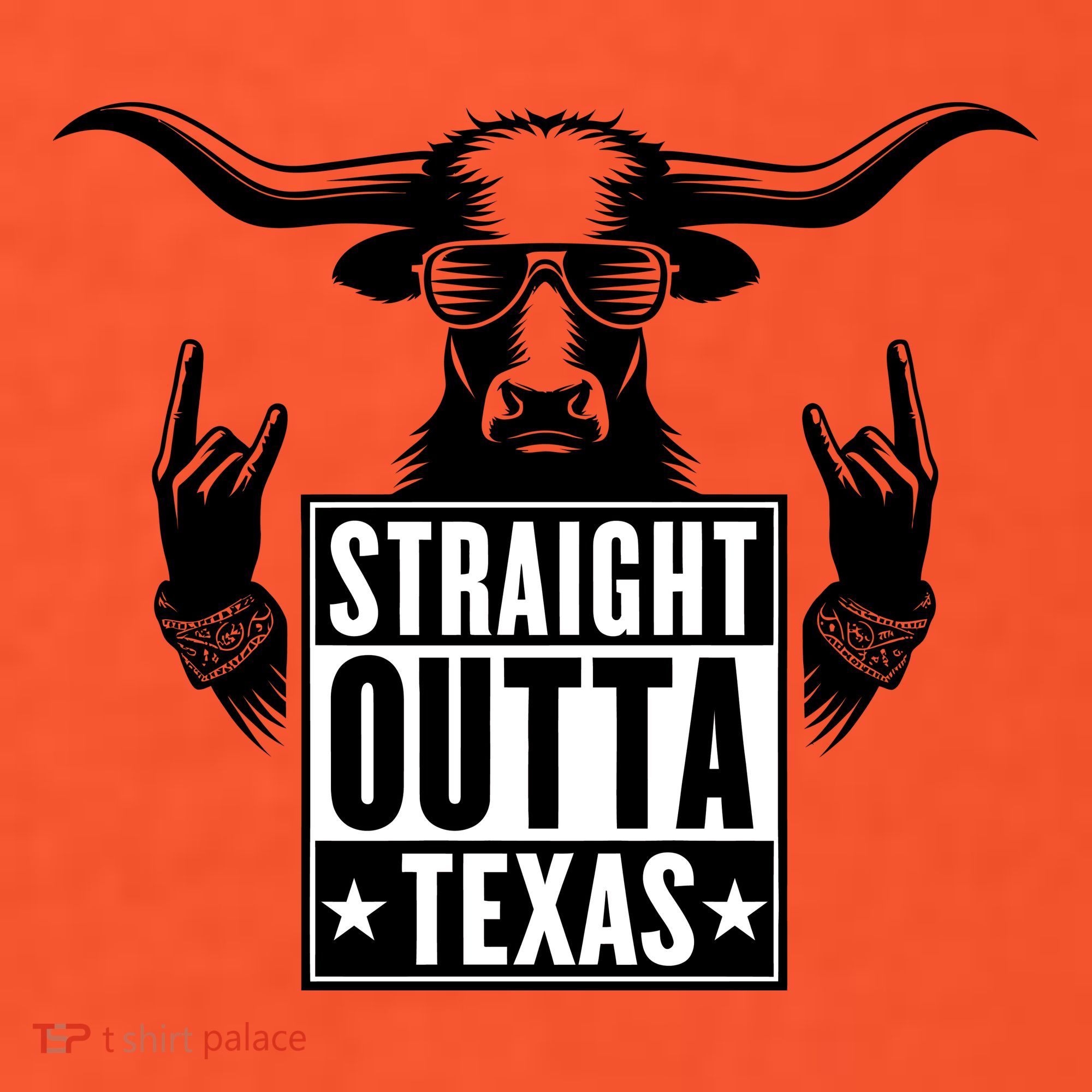 Cool Straight Outta Texas Long Horn Bull Coaster