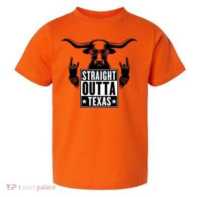 Cool Straight Outta Texas Long Horn Bull Toddler T-Shirt