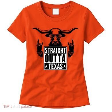 Cool Straight Outta Texas Long Horn Bull Women's T-Shirt