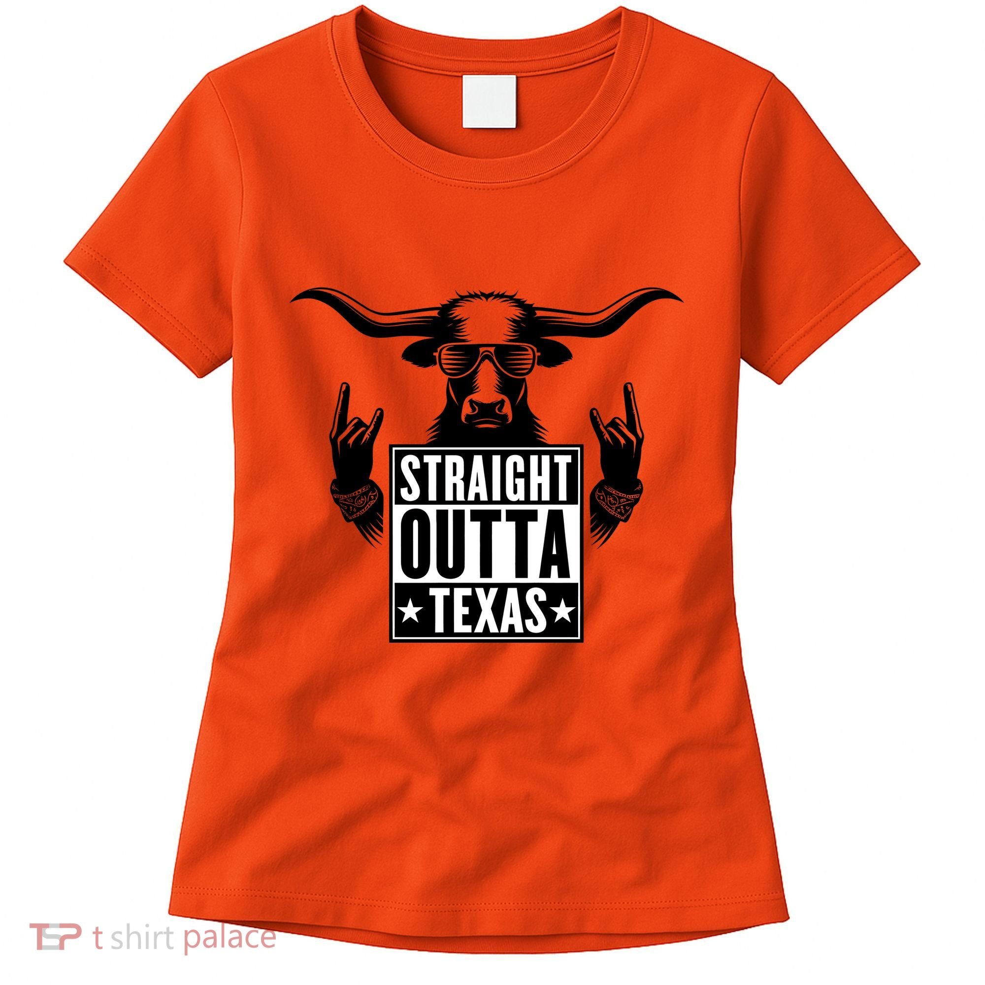 Cool Straight Outta Texas Long Horn Bull Women's T-Shirt
