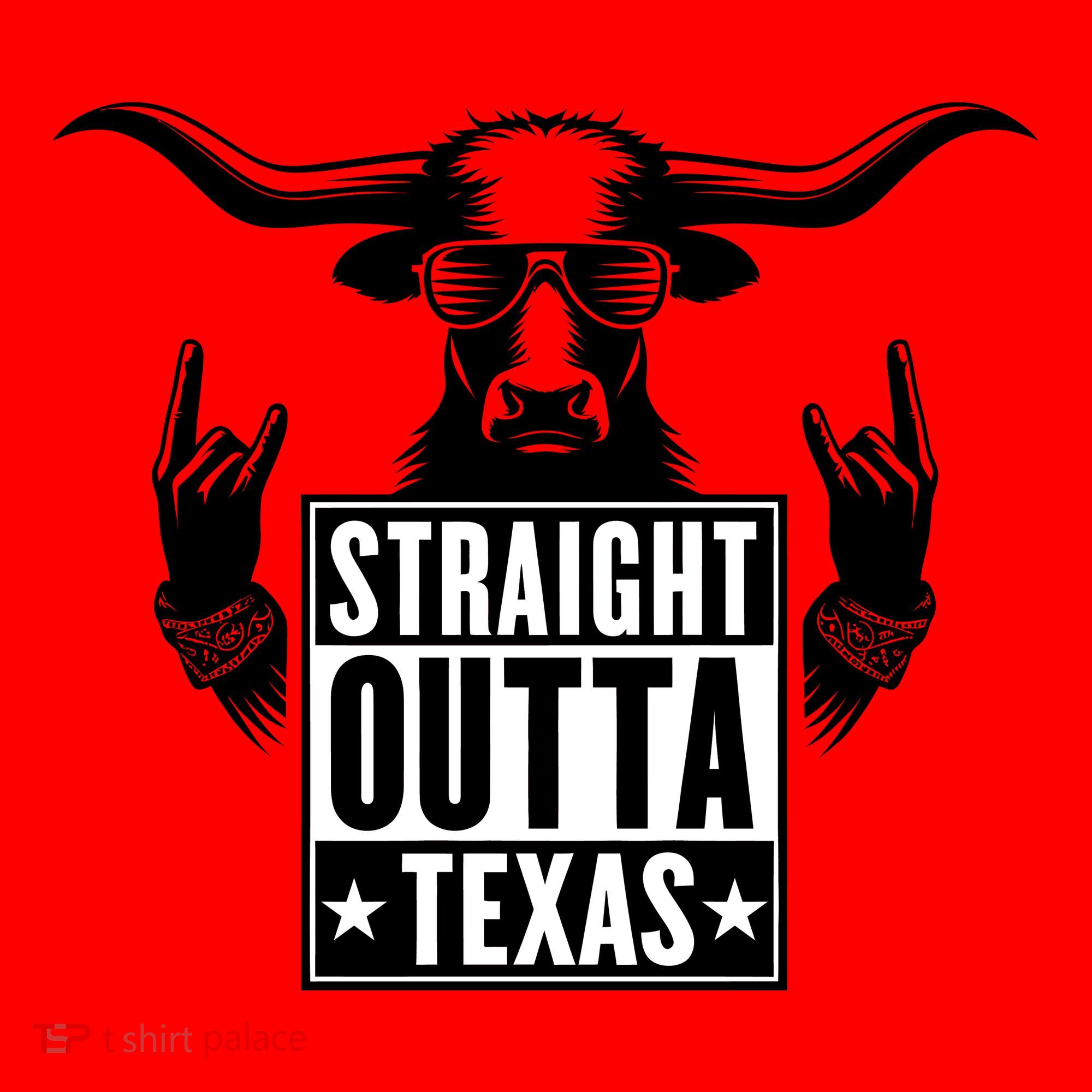 Cool Straight Outta Texas Long Horn Bull Santa Hat