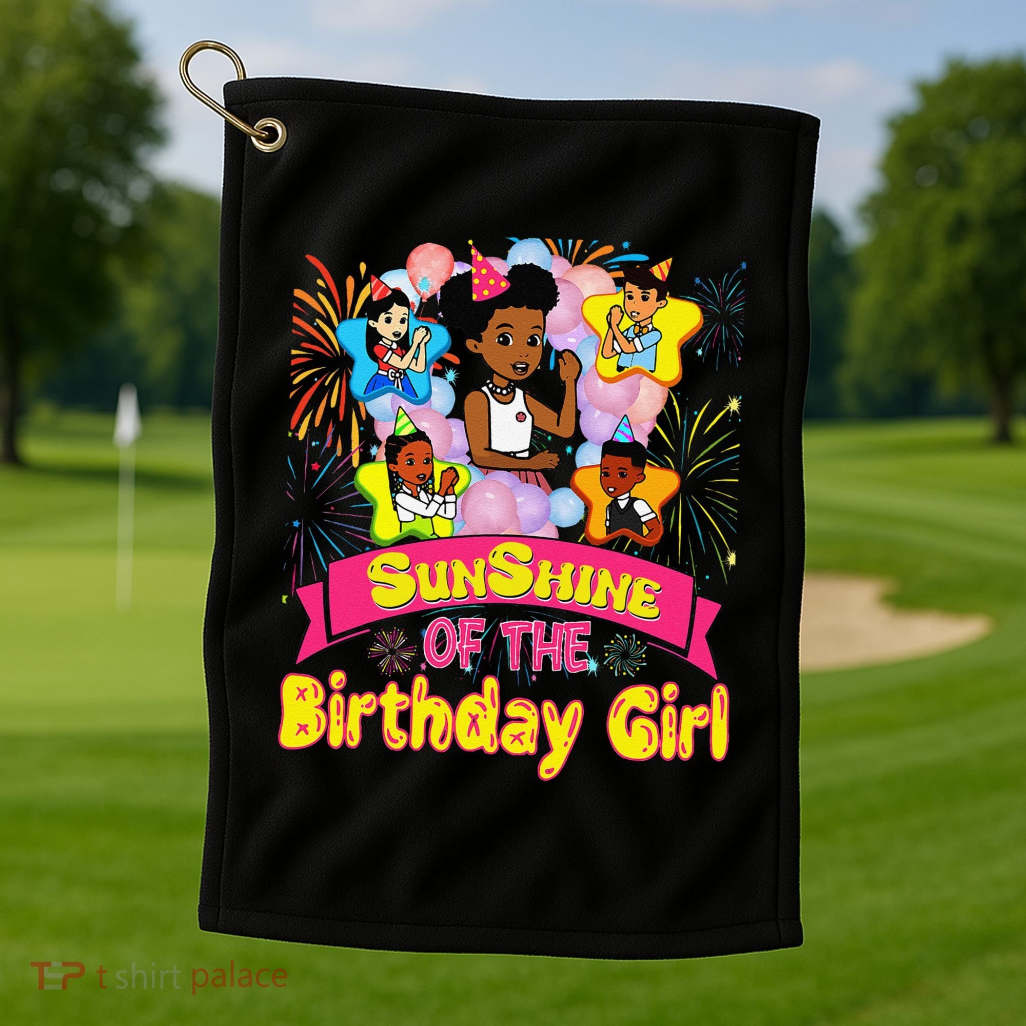 Cute SunShine of the Birthday Girl Golf Towel