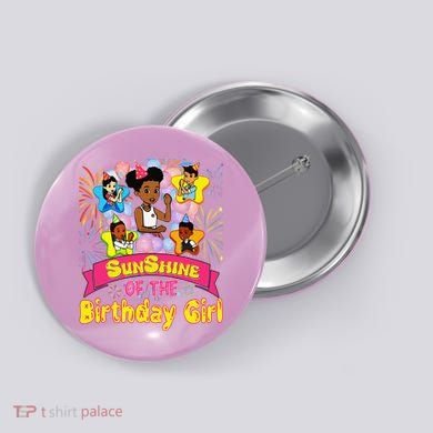 Cute SunShine of the Birthday Girl Button