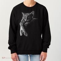 Cat Sleeping On The Moon Sketch Women's Sweatshirt thumb 0