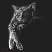Cat Sleeping On The Moon Sketch Women's Sweatshirt thumb 2