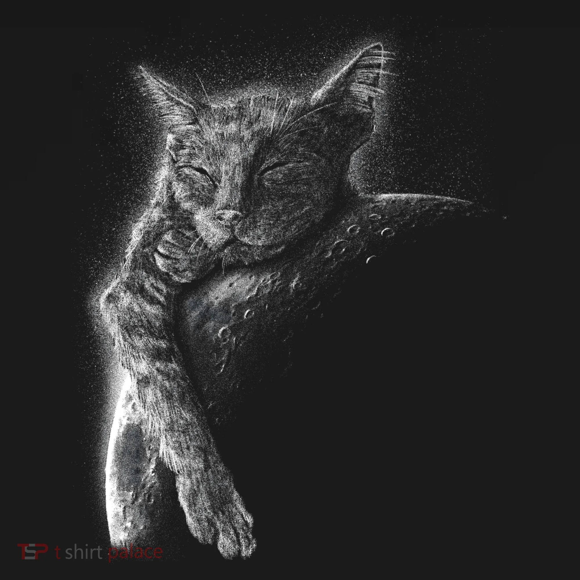 Cat Sleeping On The Moon Sketch Doggie Tank