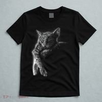 Cat Sleeping On The Moon Sketch T-Shirt thumb 5
