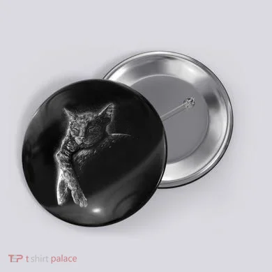 Cat Sleeping On The Moon Sketch Button