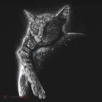 Cat Sleeping On The Moon Sketch Bucket Hat thumb 4