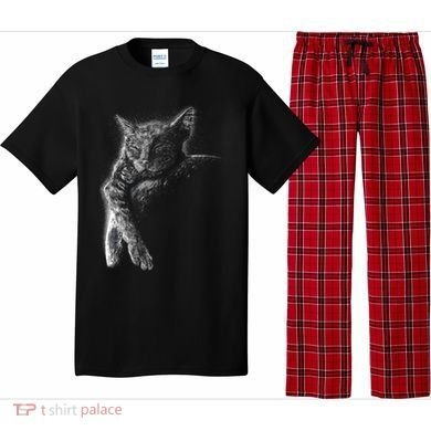 Cat Sleeping On The Moon Sketch Pajama Set