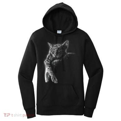 Cat Sleeping On The Moon Sketch Women's Hoodie