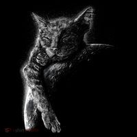 Cat Sleeping On The Moon Sketch Mousepad thumb 1