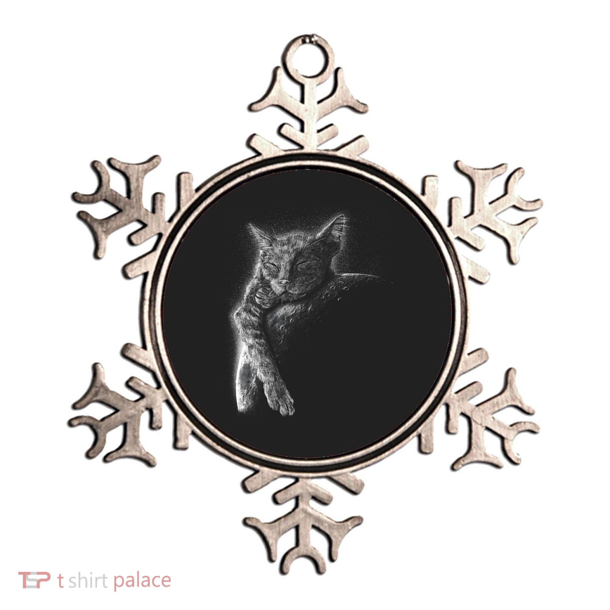 Cat Sleeping On The Moon Sketch Ornament