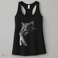 Cat Sleeping On The Moon Sketch Women's Tank Top thumb 3
