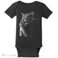 Cat Sleeping On The Moon Sketch Baby Bodysuit thumb 0
