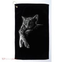 Cat Sleeping On The Moon Sketch Golf Towel thumb 0