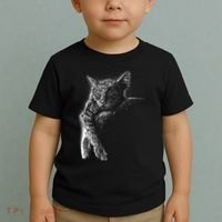 Cat Sleeping On The Moon Sketch Toddler T-Shirt thumb 2