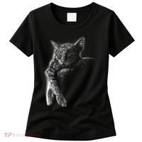 Cat Sleeping On The Moon Sketch Women's T-Shirt thumb 0