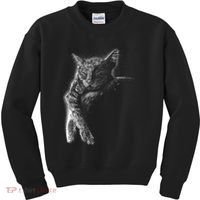 Cat Sleeping On The Moon Sketch Kids Sweatshirt thumb 0