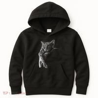 Cat Sleeping On The Moon Sketch Kids Hoodie thumb 0