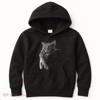 Cat Sleeping On The Moon Sketch Kids Hoodie thumb 0