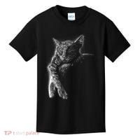 Cat Sleeping On The Moon Sketch Kids T-Shirt thumb 0