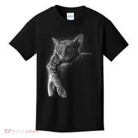 Cat Sleeping On The Moon Sketch Kids T-Shirt thumb 0