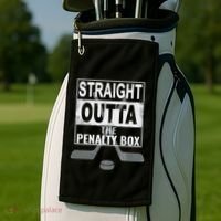 Cool Straight Outta The Penalty Box Hockey Player Themed Cool Gift Golf Towel thumb 2