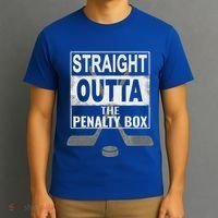 Cool Straight Outta The Penalty Box Hockey Player Themed Cool Gift T-Shirt thumb 3