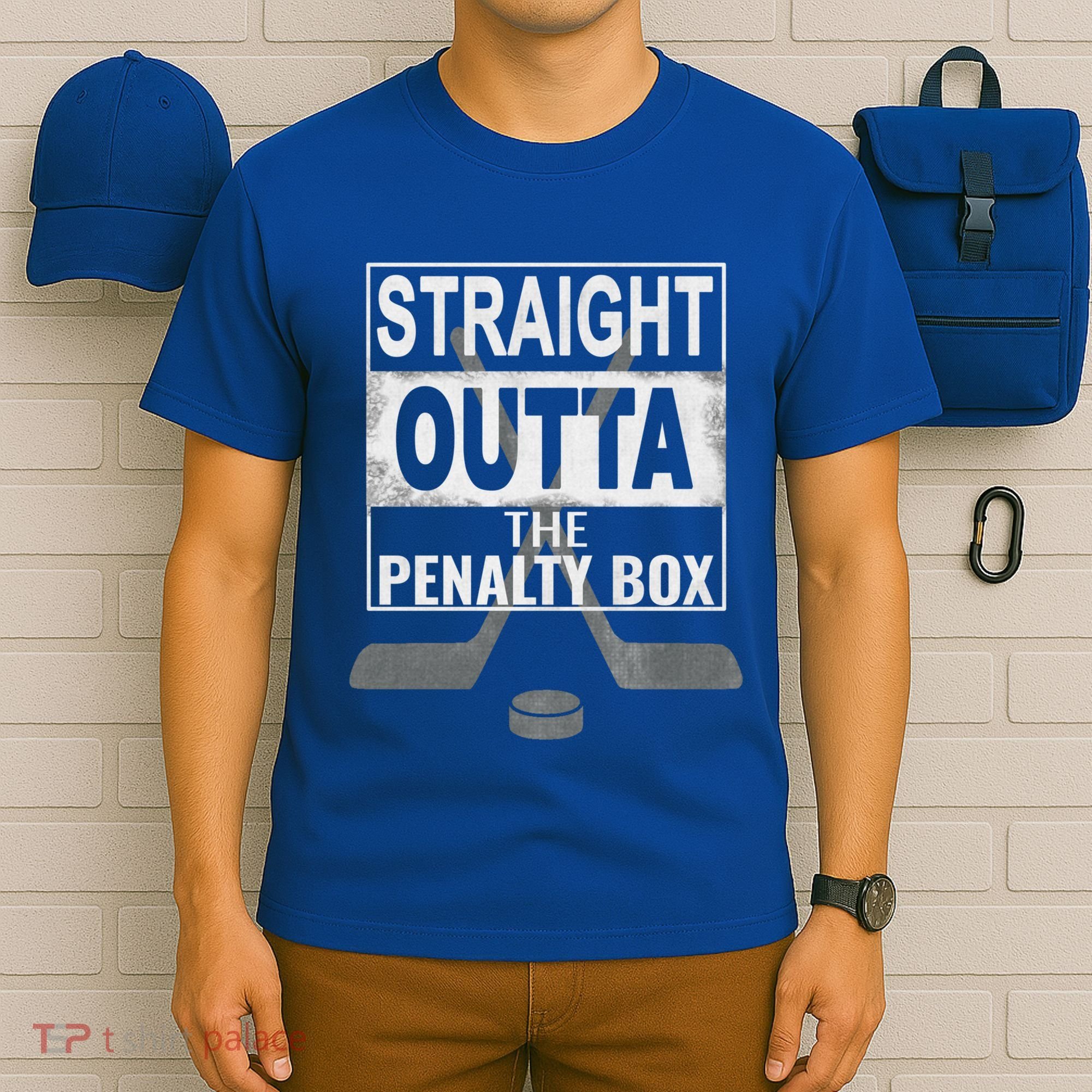 Cool Straight Outta The Penalty Box Hockey Player Themed Cool Gift T-Shirt