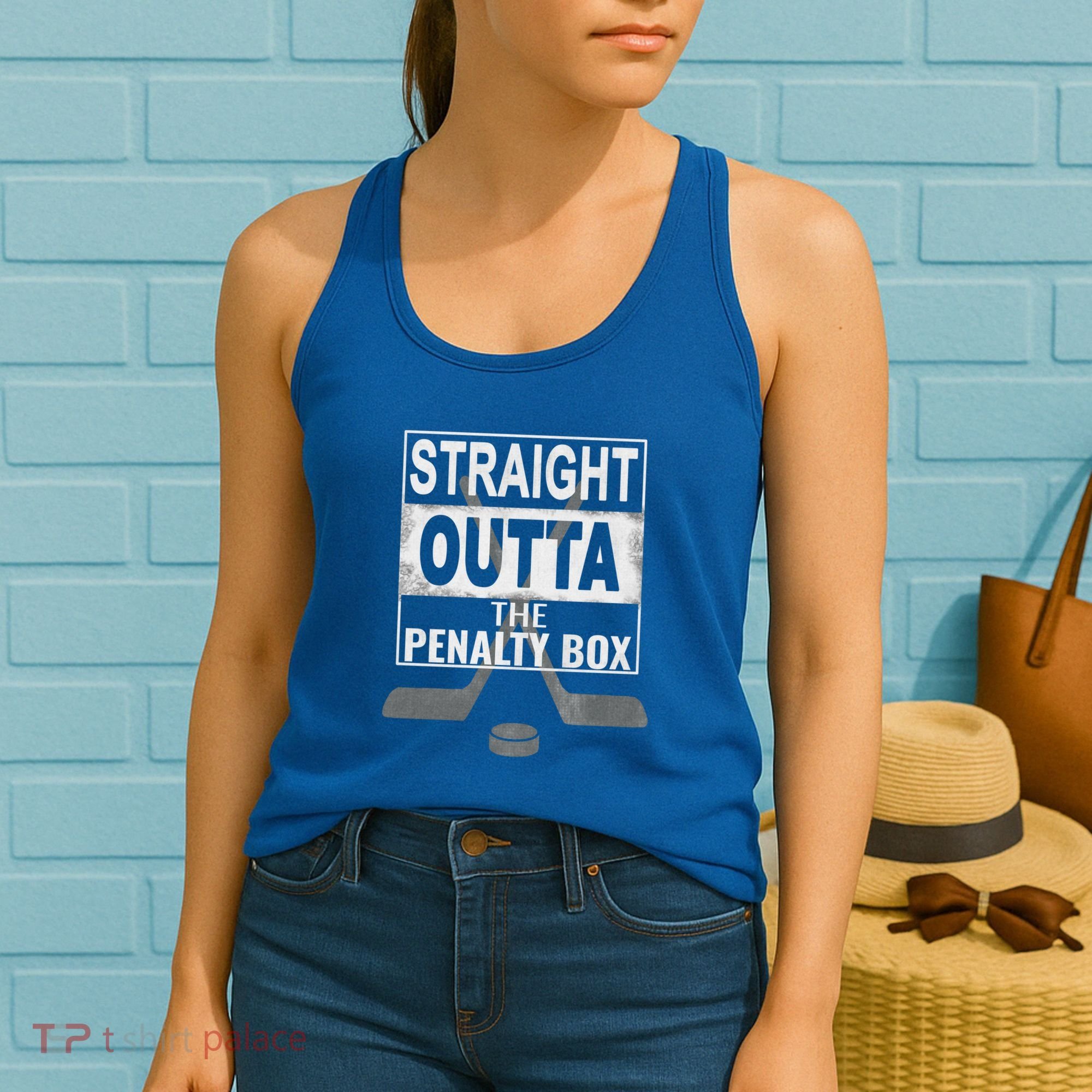 Cool Straight Outta The Penalty Box Hockey Player Themed Cool Gift Women's Tank Top