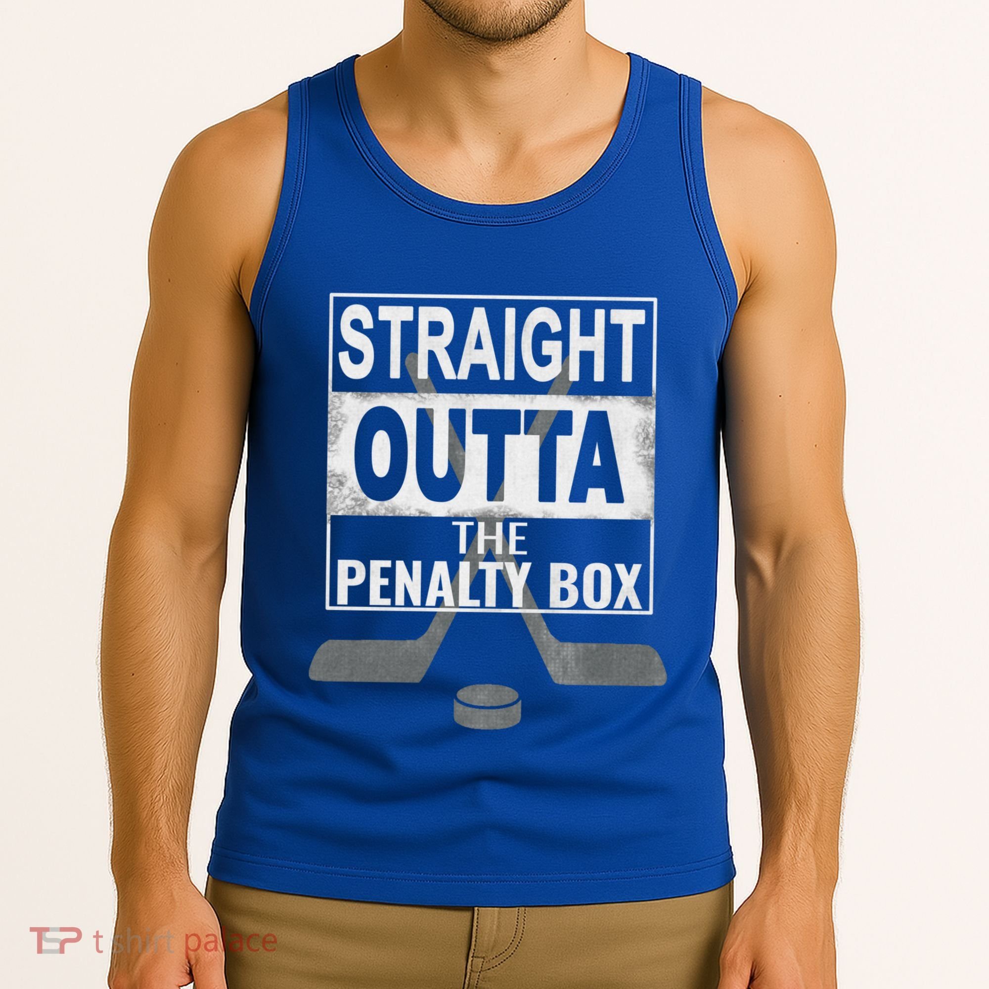 Cool Straight Outta The Penalty Box Hockey Player Themed Cool Gift Tank Top
