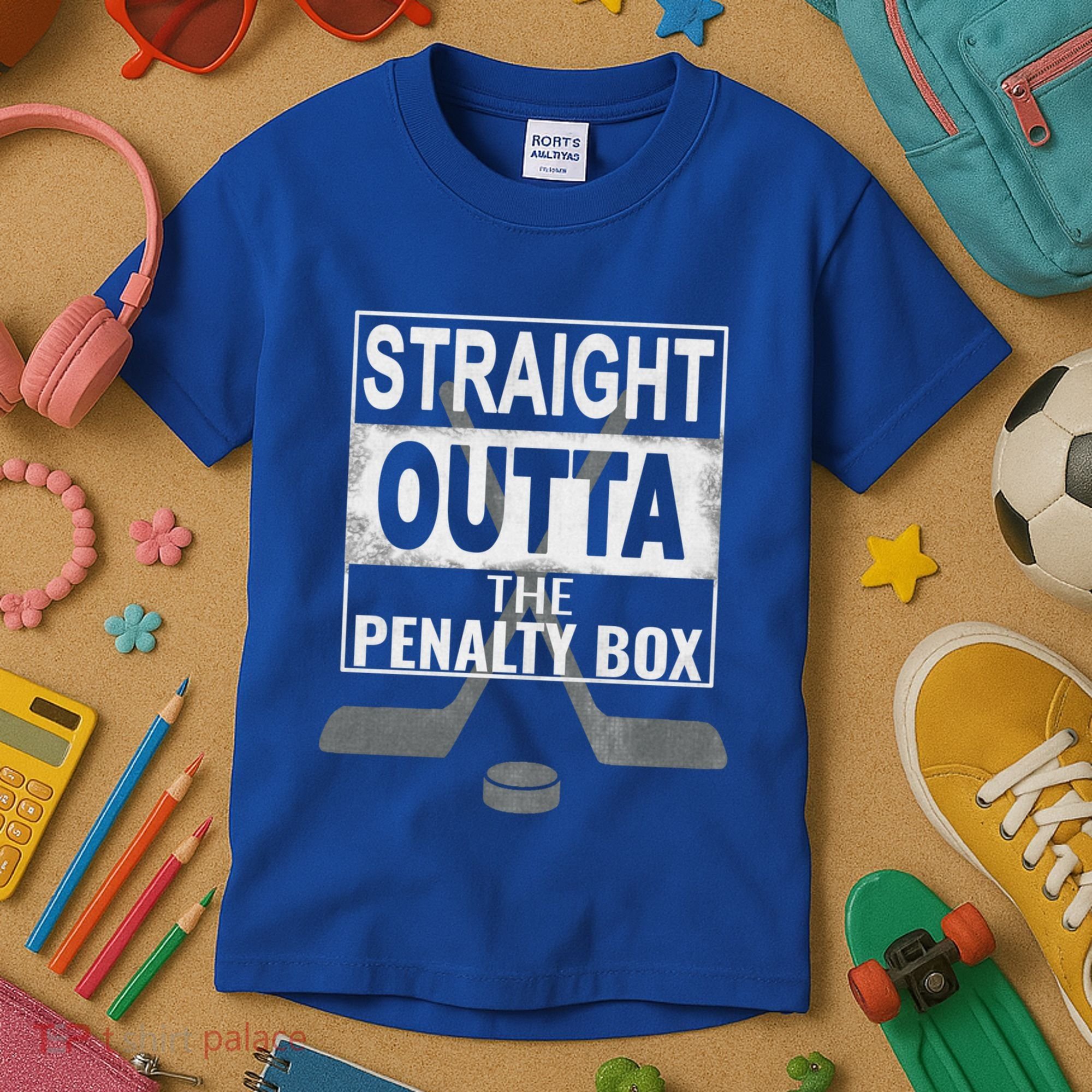 Cool Straight Outta The Penalty Box Hockey Player Themed Cool Gift Kids T-Shirt